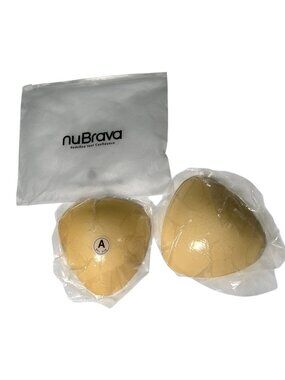 NEW NuBrava Silicone Bra Cups Pads Sticky Bra Cup Size A Sealed in Package